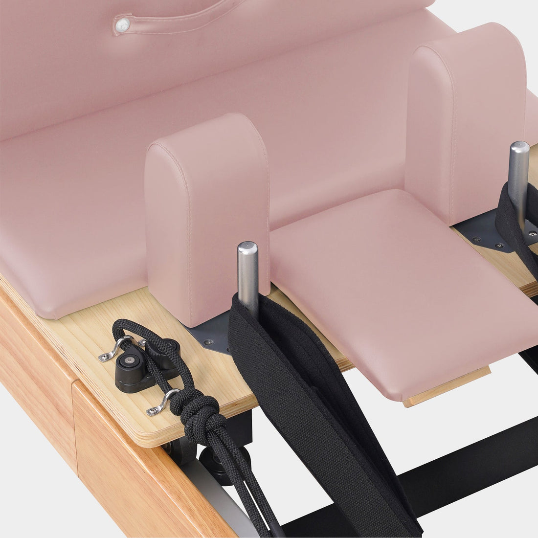 Foldable Oak Pilates Reformer Machine – Pink