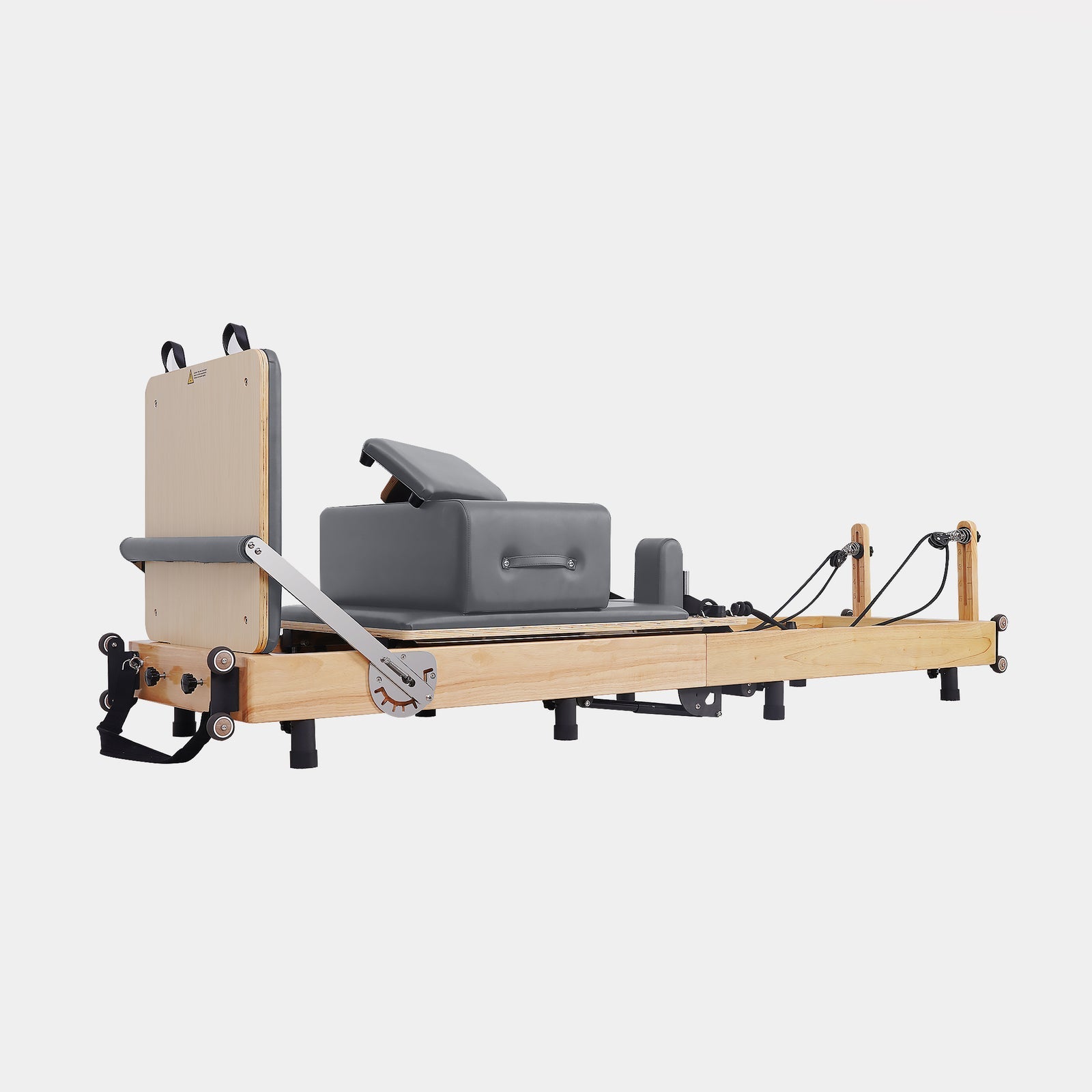 Reformer Pilates Machine - Oak Foldable Studio-Level Grey