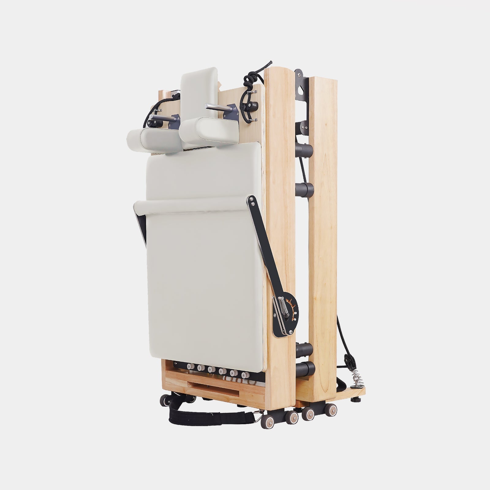 Reformer Pilates Machine - Oak Foldable Studio-Level White