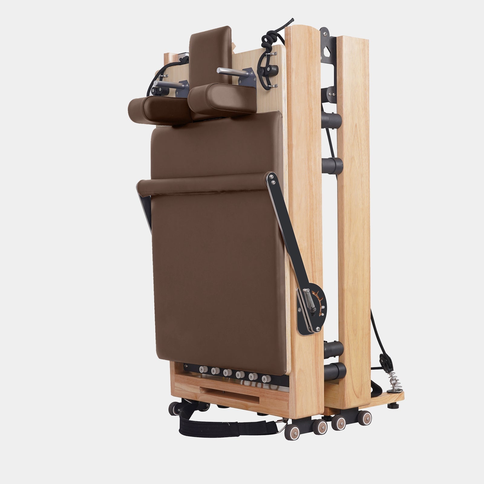Reformer Pilates Machine - Oak Foldable Studio-Level Mocha