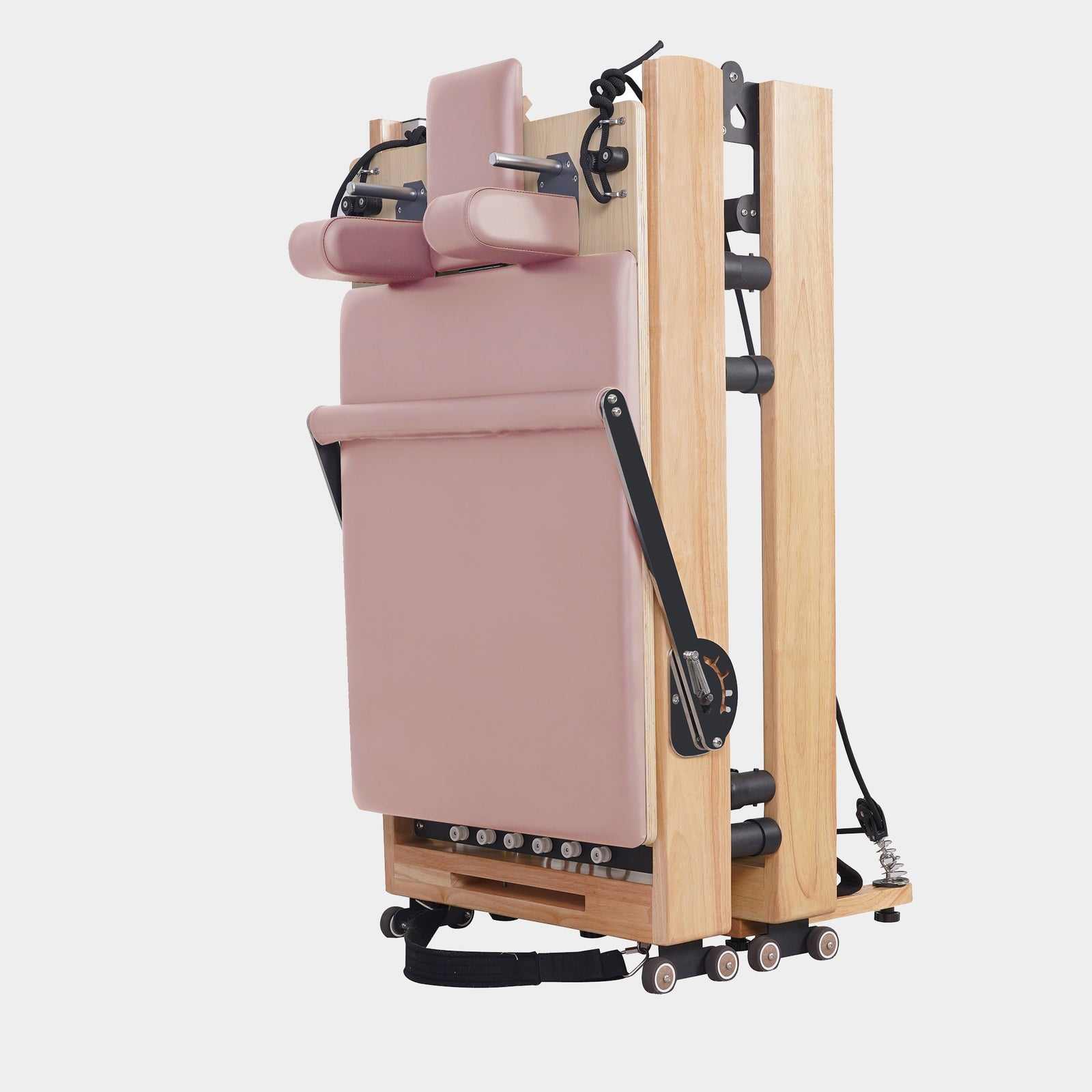 Reformer Pilates Machine - Oak Foldable Studio-Level Pink