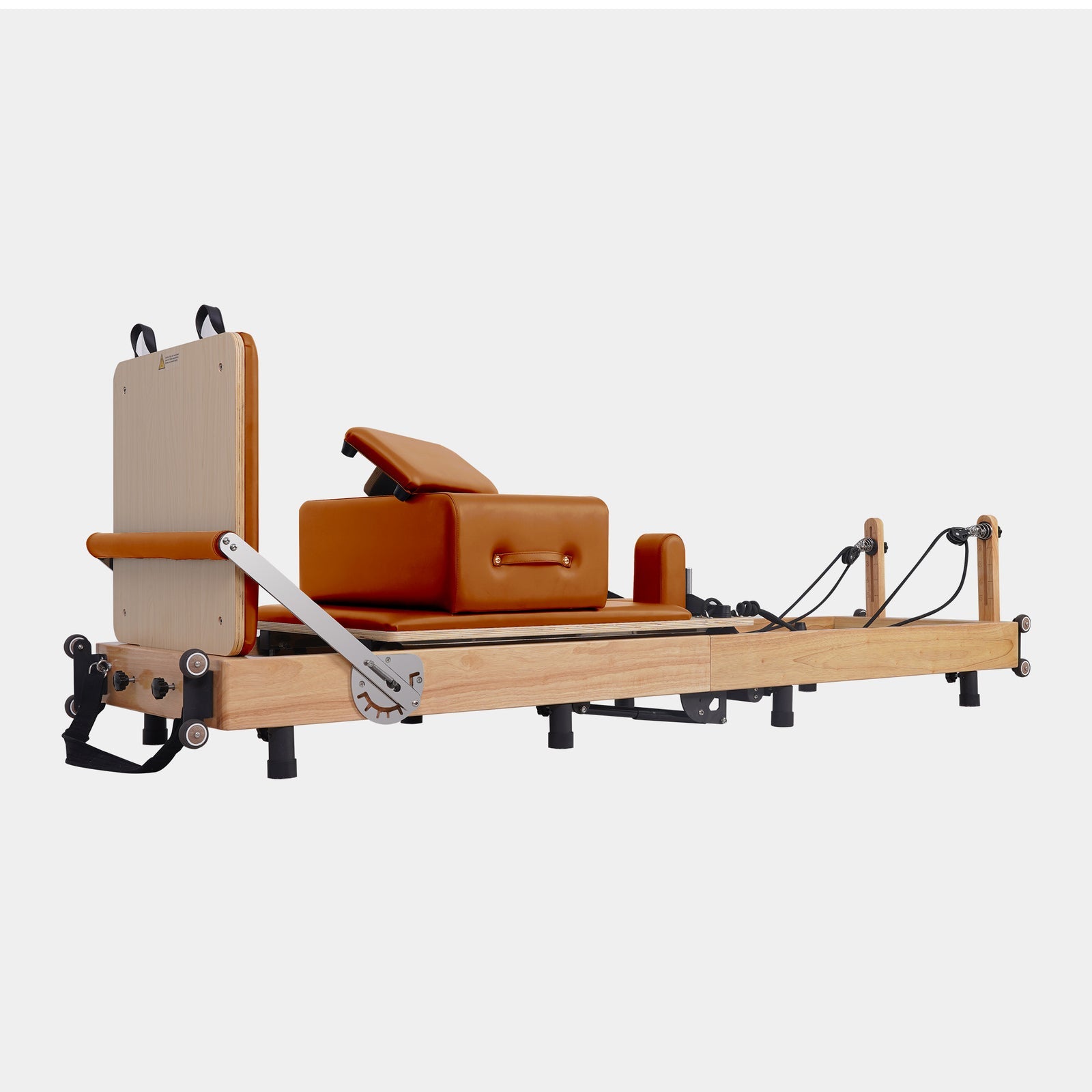 Reformer Pilates Machine - Oak Foldable Studio-Level Orange