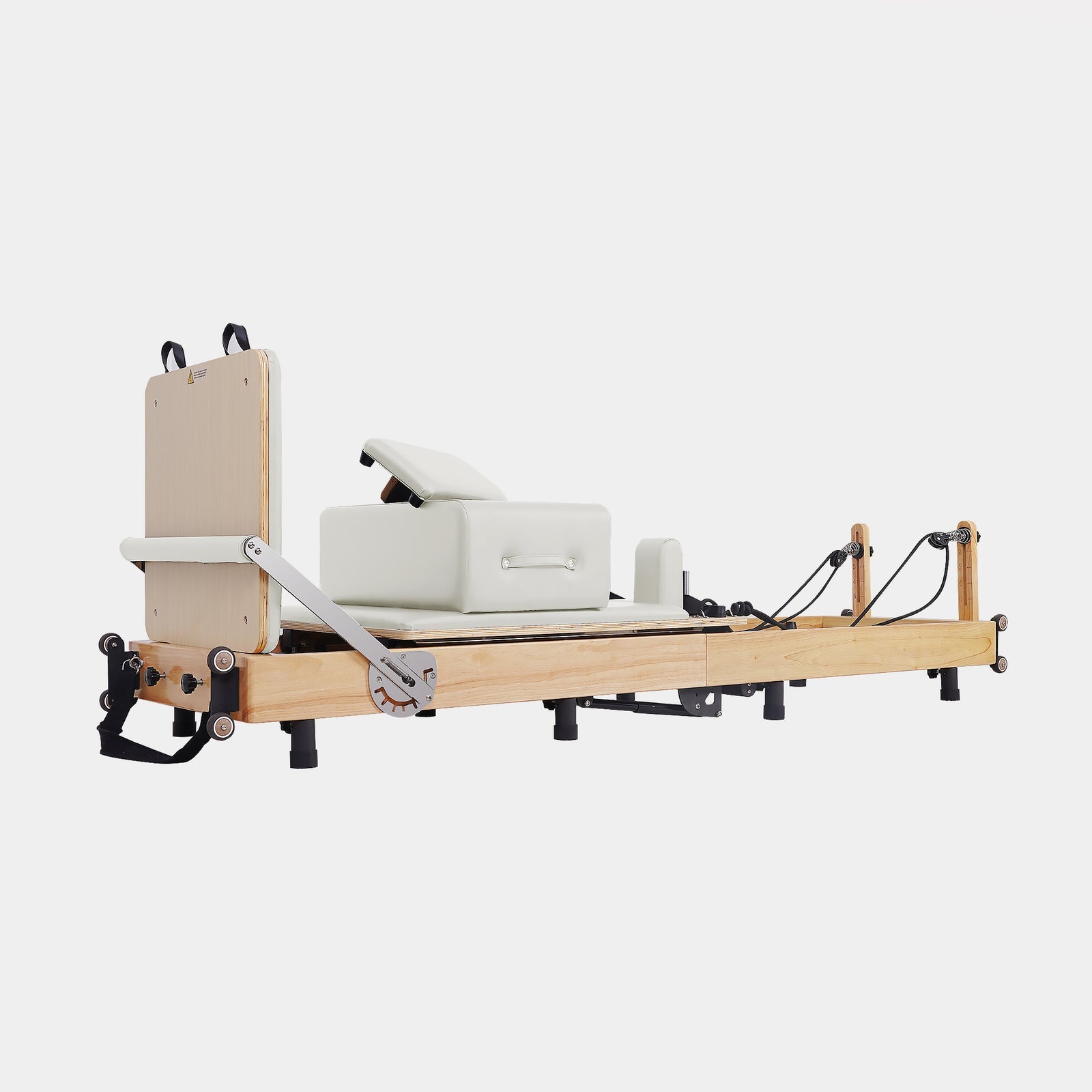 Reformer Pilates Machine - Oak Foldable Studio-Level White