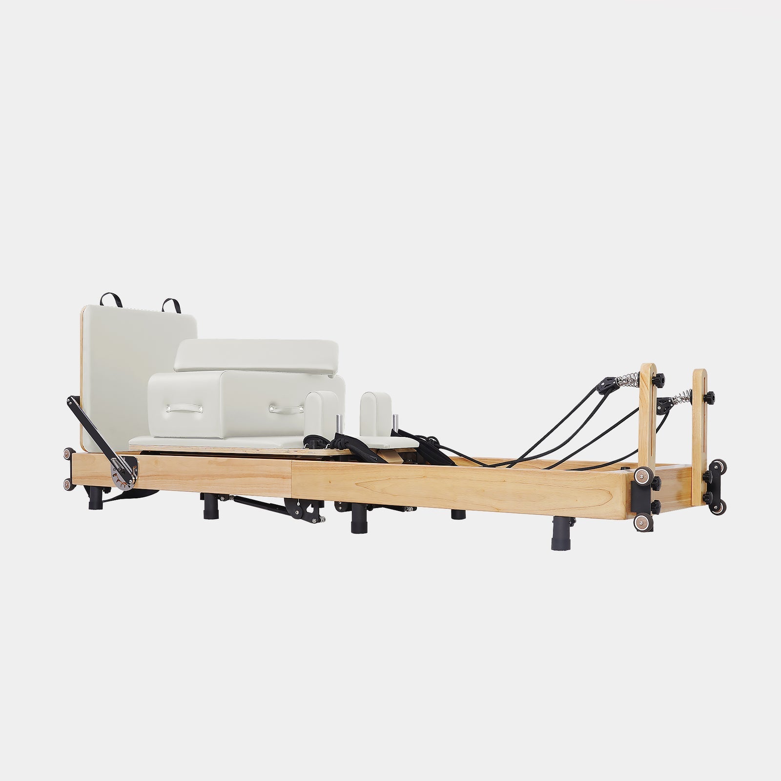 Reformer Pilates Machine - Oak Foldable Studio-Level White