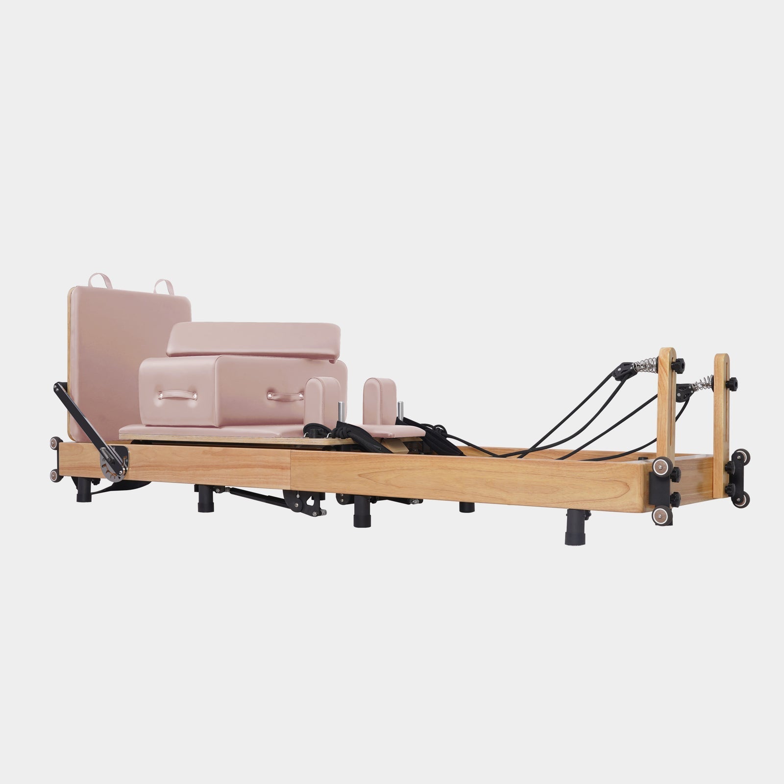 Reformer Pilates Machine - Oak Foldable Studio-Level Pink