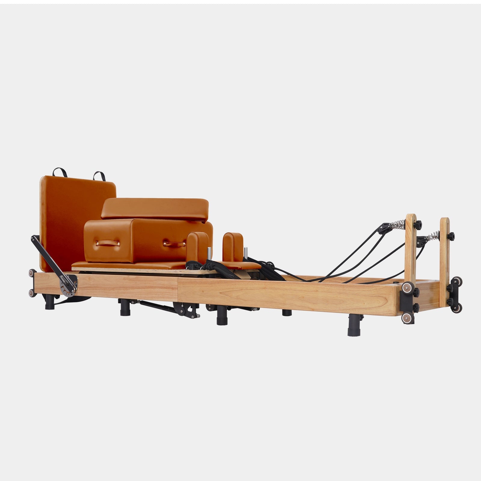 Reformer Pilates Machine - Oak Foldable Studio-Level Orange