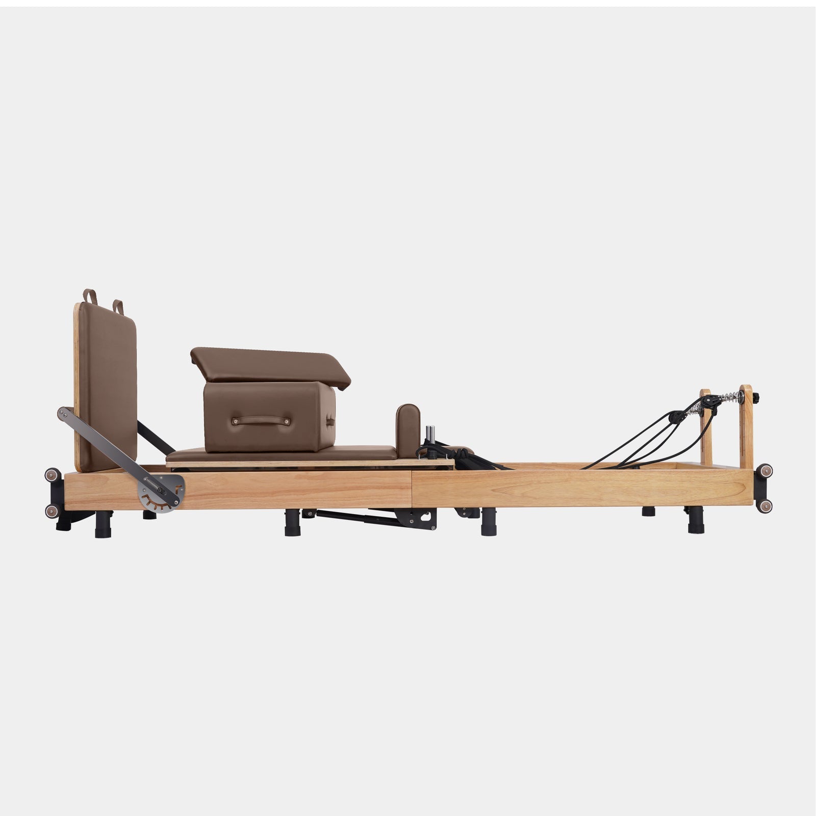 Reformer Pilates Machine - Oak Foldable Studio-Level Mocha