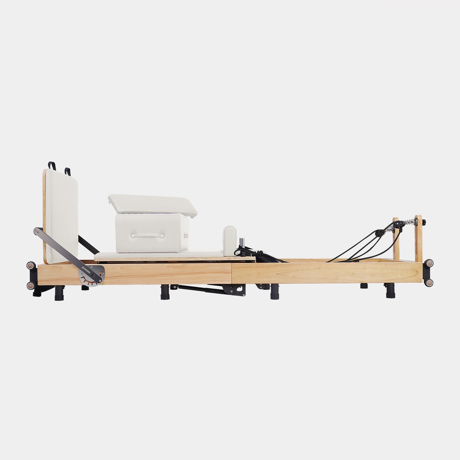 Reformer Pilates Machine - Oak Foldable Studio-Level White