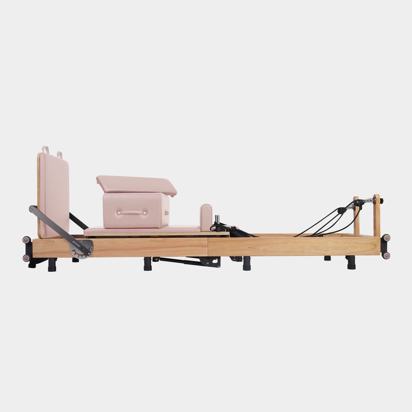 Reformer Pilates Machine - Oak Foldable Studio-Level Pink