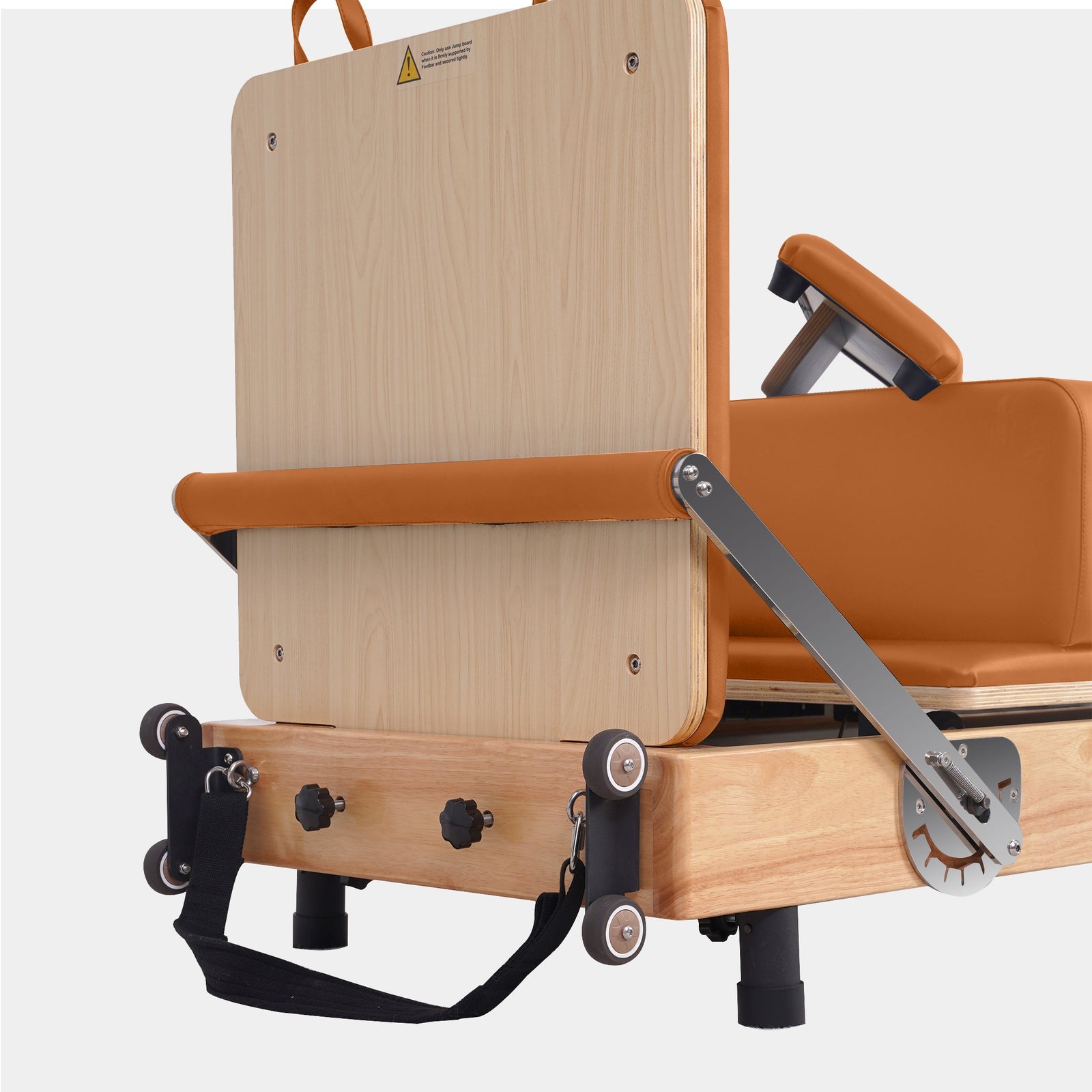 Reformer Pilates Machine - Oak Foldable Studio-Level Orange