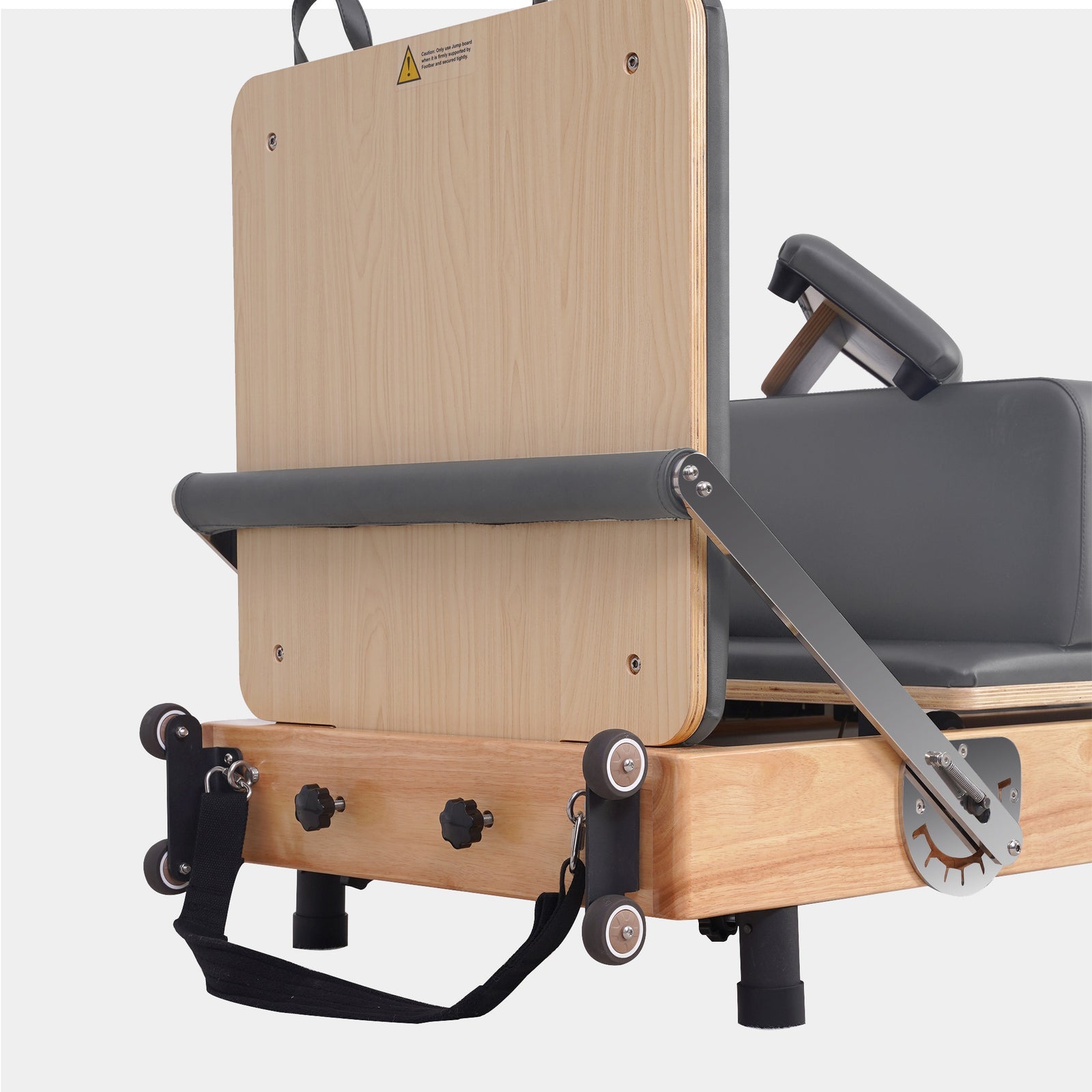 Reformer Pilates Machine - Oak Foldable Studio-Level Grey