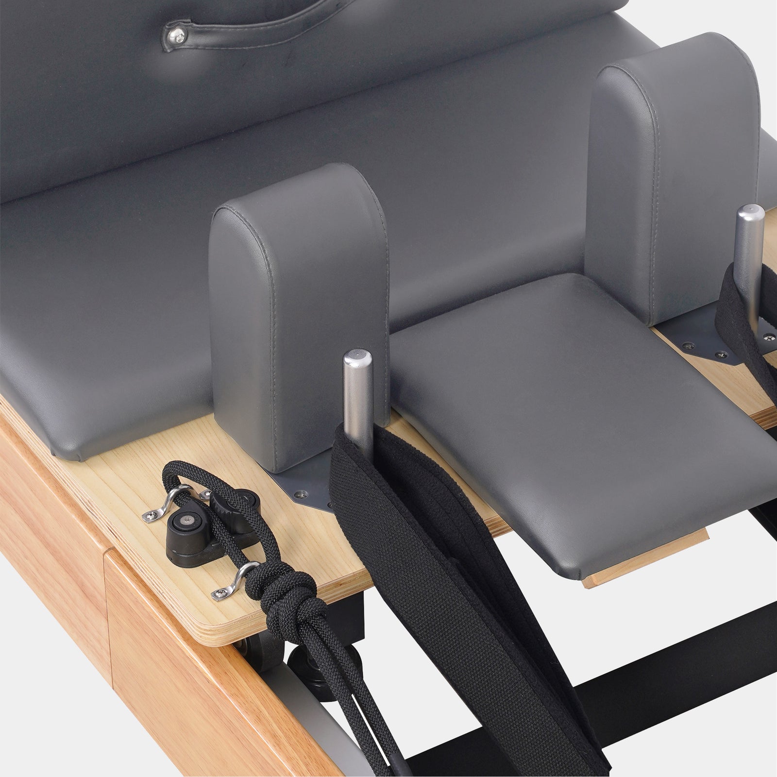 Reformer Pilates Machine - Oak Foldable Studio-Level Grey