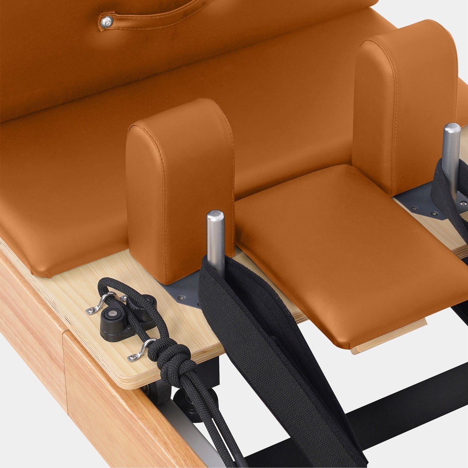 Reformer Pilates Machine - Oak Foldable Studio-Level Orange