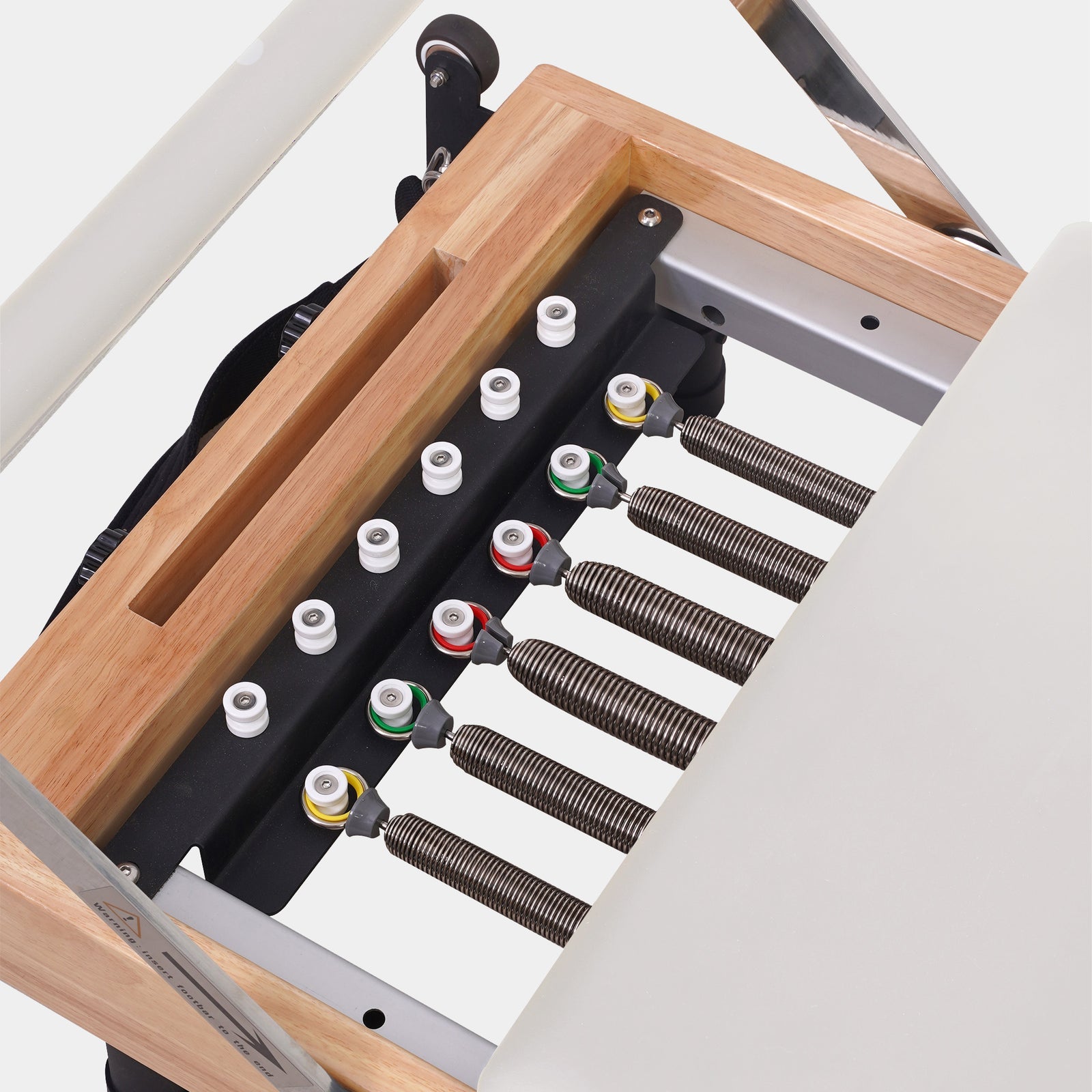 Reformer Pilates Machine - Oak Foldable Studio-Level White