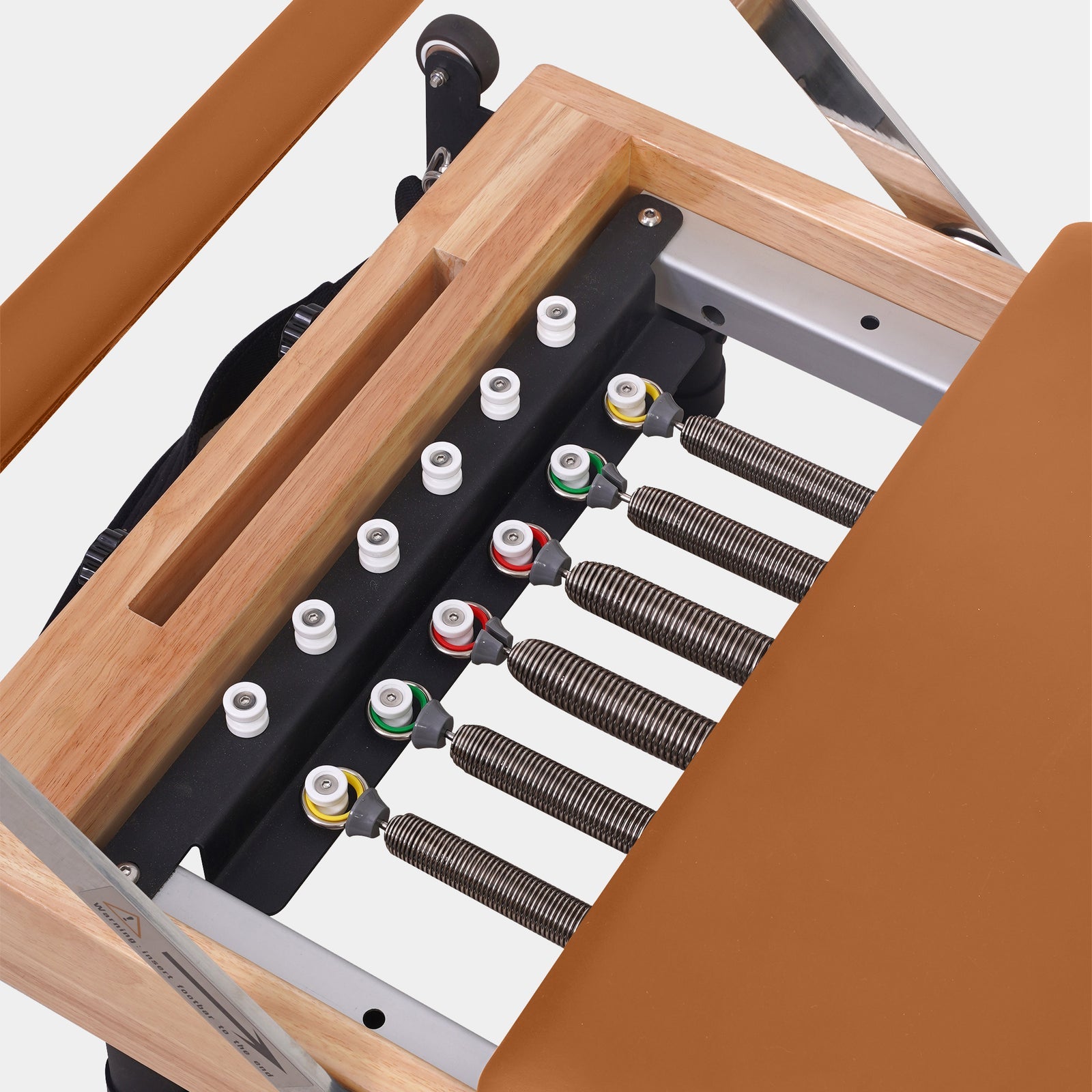 Reformer Pilates Machine - Oak Foldable Studio-Level Orange
