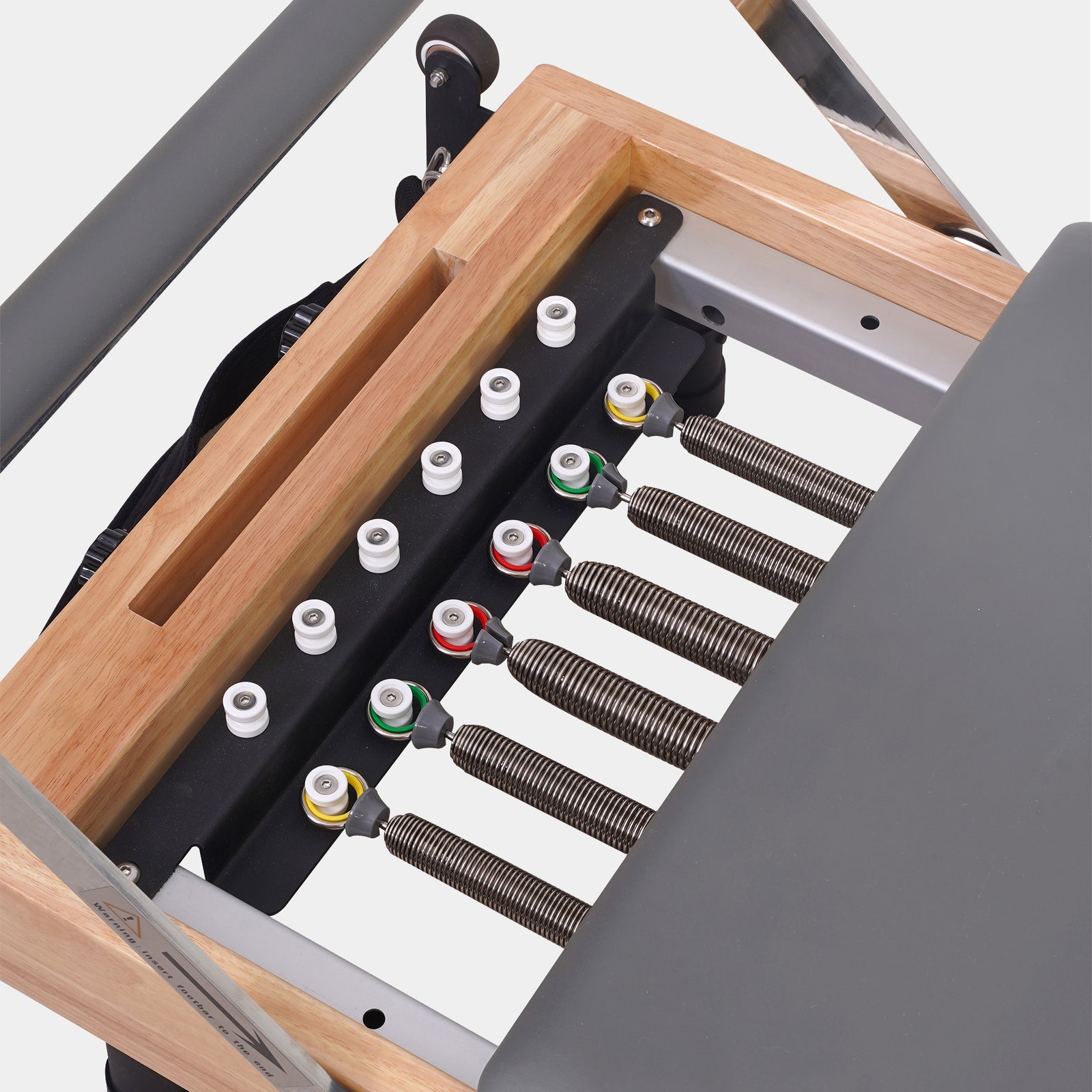 Reformer Pilates Machine - Oak Foldable Studio-Level Grey