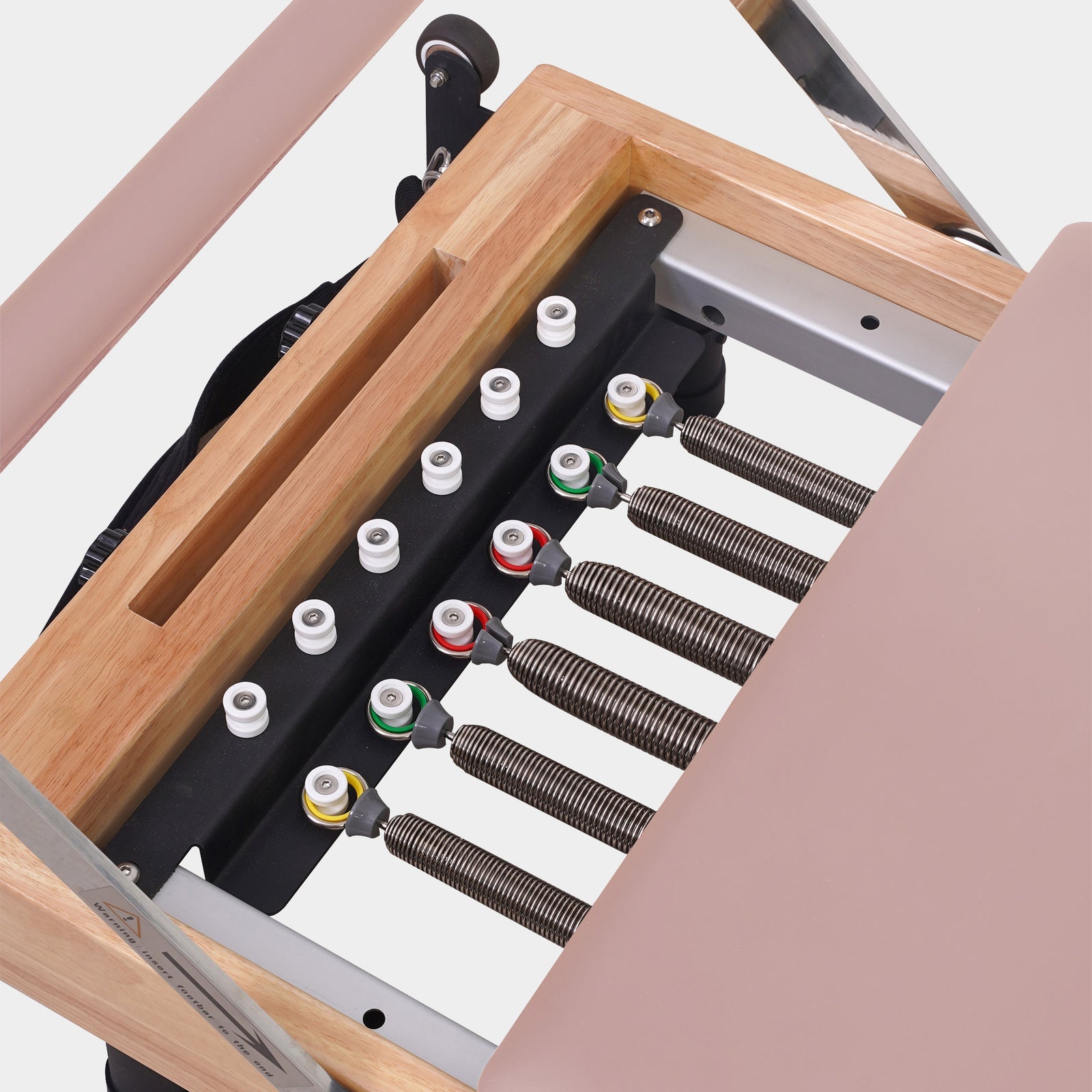 Reformer Pilates Machine - Oak Foldable Studio-Level Pink
